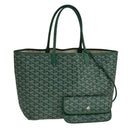 GOYARD Herringbone Saint Louis PM Tote Bag PVC Green Auth yk17206-1