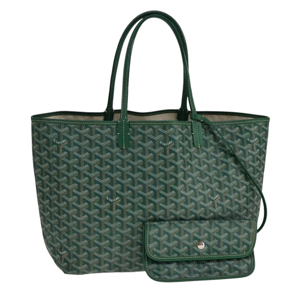 GOYARD Herringbone Saint Louis PM Tote Bag PVC Green Auth yk17206