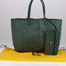 GOYARD Herringbone Saint Louis PM Tote Bag PVC Green Auth yk17206-27