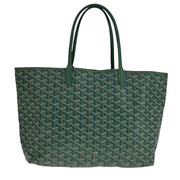 GOYARD Herringbone Saint Louis PM Tote Bag PVC Green Auth yk17206