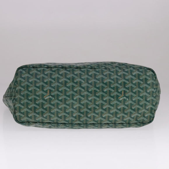 GOYARD Herringbone Saint Louis PM Tote Bag PVC Green Auth yk17206