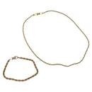 Christian Dior Bracelet Twist Necklace metal 2Set Gold Auth yk17215-1