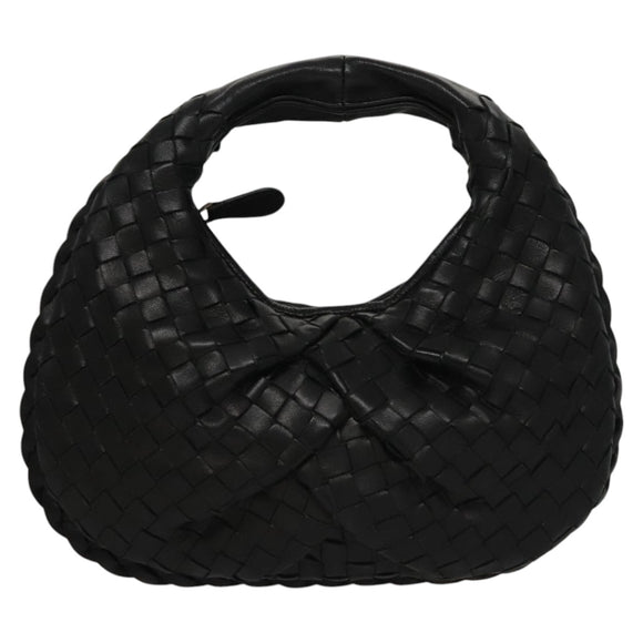 BOTTEGA VENETA INTRECCIATO Mini Hobo Hand Bag Leather Black 189227 Auth yk17218AM