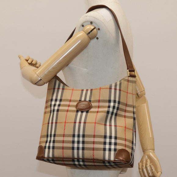 Burberrys Nova Check Shoulder Bag Canvas Beige Auth yk17224