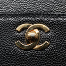 CHANEL COCO Mark Tote Bag Caviar Skin Black Gold CC Auth yk17238A-17