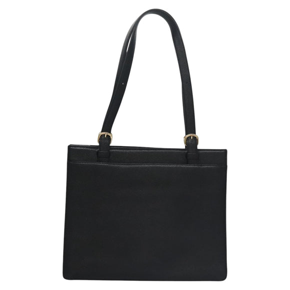 CHANEL COCO Mark Tote Bag Caviar Skin Black Gold CC Auth yk17238A