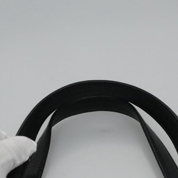 CHANEL COCO Mark Tote Bag Caviar Skin Black Gold CC Auth yk17238A