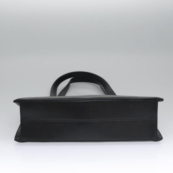 CHANEL COCO Mark Tote Bag Caviar Skin Black Gold CC Auth yk17238A