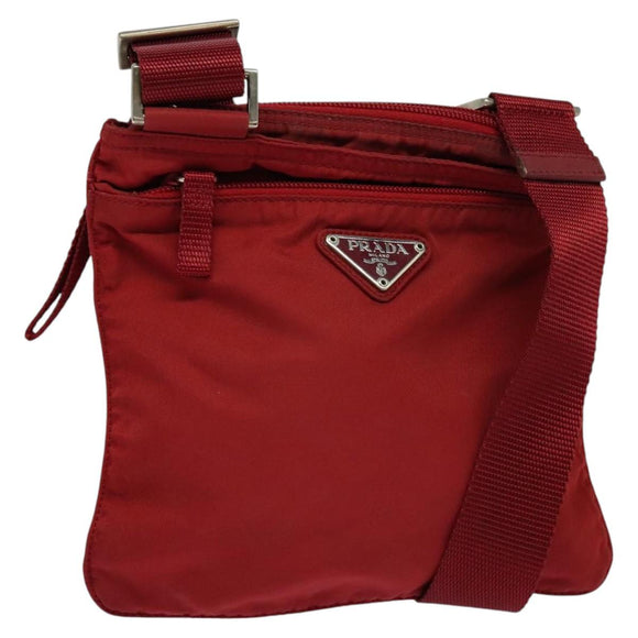 PRADA Shoulder Bag Nylon Red Auth yk17295