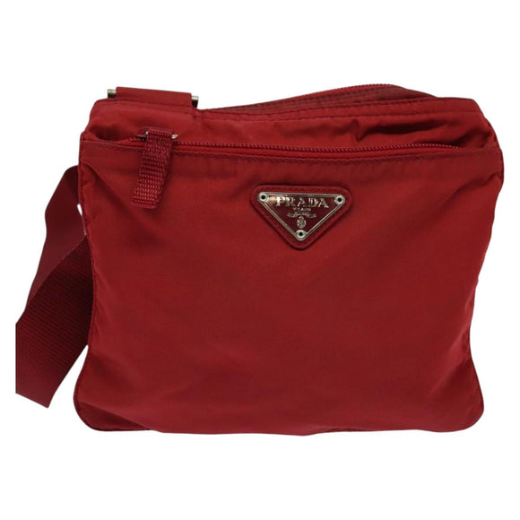 PRADA Shoulder Bag Nylon Red Auth yk17295