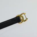 CHANEL COCO Mark Belt Leather 26.4"" Black Gold CC Auth yk17305-10