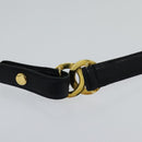 CHANEL COCO Mark Belt Leather 26.4"" Black Gold CC Auth yk17305-11