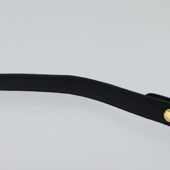 CHANEL COCO Mark Belt Leather 26.4"" Black Gold CC Auth yk17305