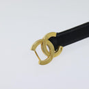 CHANEL COCO Mark Belt Leather 26.4"" Black Gold CC Auth yk17305-2