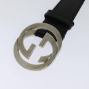 GUCCI Interlocking Belt Leather 39.8"" Black 114876 Auth yk17313-2