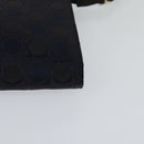 Salvatore Ferragamo Gancini Hand Bag Canvas Navy Gold Auth yk17315-14