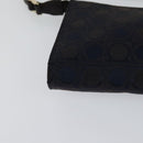Salvatore Ferragamo Gancini Hand Bag Canvas Navy Gold Auth yk17315-15