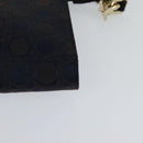 Salvatore Ferragamo Gancini Hand Bag Canvas Navy Gold Auth yk17315-16