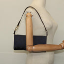 Salvatore Ferragamo Gancini Hand Bag Canvas Navy Gold Auth yk17315-19