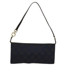 Salvatore Ferragamo Gancini Hand Bag Canvas Navy Gold Auth yk17315-13