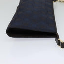 Salvatore Ferragamo Gancini Hand Bag Canvas Navy Gold Auth yk17315-4
