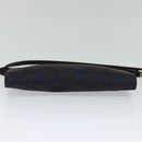 Salvatore Ferragamo Gancini Hand Bag Canvas Navy Gold Auth yk17315-5