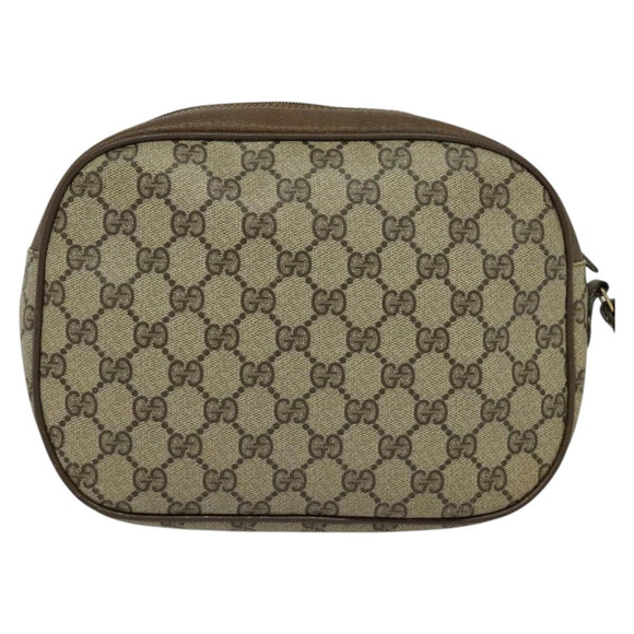 GUCCI GG Supreme Web Sherry Line Clutch Bag PVC Beige 89 01 034 Auth yk17324