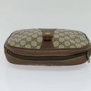 GUCCI GG Supreme Web Sherry Line Clutch Bag PVC Beige 89 01 034 Auth yk17324-5