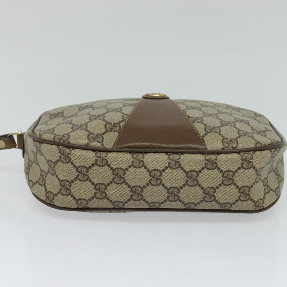 GUCCI GG Supreme Web Sherry Line Clutch Bag PVC Beige 89 01 034 Auth yk17324