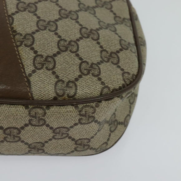 GUCCI GG Supreme Web Sherry Line Clutch Bag PVC Beige 89 01 034 Auth yk17324