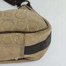 Salvatore Ferragamo Gancini Shoulder Bag Canvas Beige Auth yk17339-14