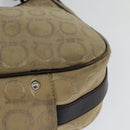 Salvatore Ferragamo Gancini Shoulder Bag Canvas Beige Auth yk17339-13