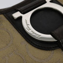 Salvatore Ferragamo Gancini Shoulder Bag Canvas Beige Auth yk17339-14