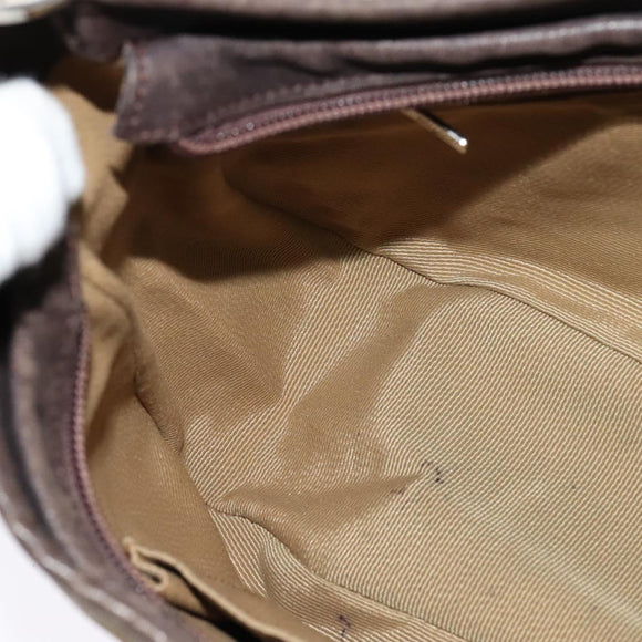 Salvatore Ferragamo Gancini Shoulder Bag Canvas Beige Auth yk17339