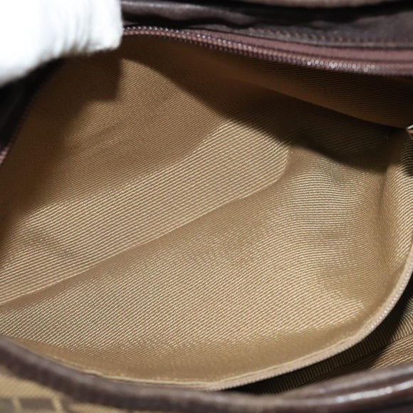 Salvatore Ferragamo Gancini Shoulder Bag Canvas Beige Auth yk17339