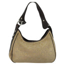 Salvatore Ferragamo Gancini Shoulder Bag Canvas Beige Auth yk17339-2