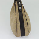 Salvatore Ferragamo Gancini Shoulder Bag Canvas Beige Auth yk17339-3