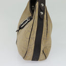 Salvatore Ferragamo Gancini Shoulder Bag Canvas Beige Auth yk17339-4