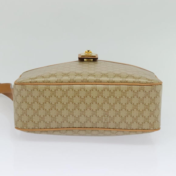 CELINE Macadam Canvas Shoulder Bag Beige Auth yk17349