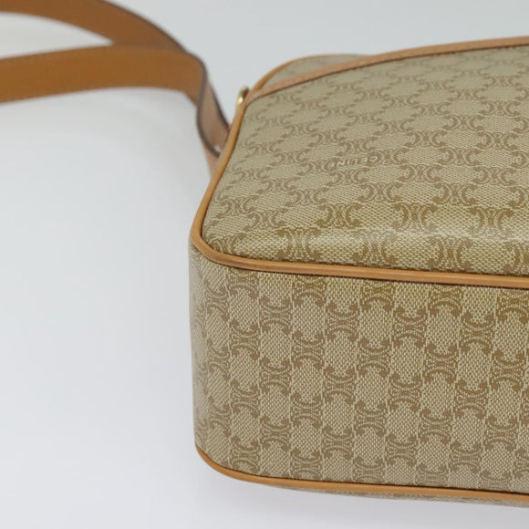 CELINE Macadam Canvas Shoulder Bag Beige Auth yk17349