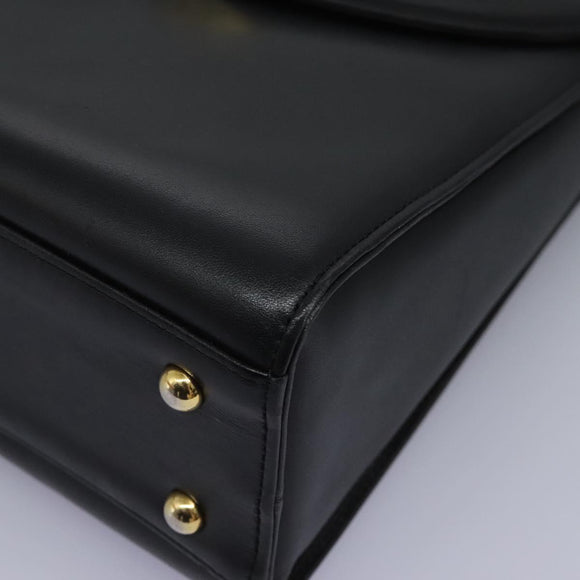 GIVENCHY Handtas Leer Zwart Goud Auth yk17377