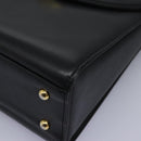 GIVENCHY Hand Bag Leather Black Gold Auth yk17377-15