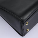 GIVENCHY Hand Bag Leather Black Gold Auth yk17377-16