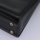 GIVENCHY Hand Bag Leather Black Gold Auth yk17377-17