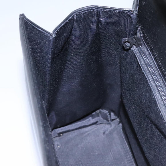 GIVENCHY Hand Bag Leather Black Gold Auth yk17377