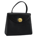 GIVENCHY Hand Bag Leather Black Gold Auth yk17377-1