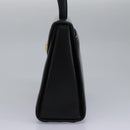 GIVENCHY Hand Bag Leather Black Gold Auth yk17377-3