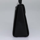 GIVENCHY Hand Bag Leather Black Gold Auth yk17377-4