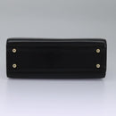 GIVENCHY Hand Bag Leather Black Gold Auth yk17377-5