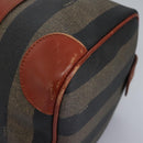 FENDI Pecan Canvas Boston Bag Black Brown Auth yk17380-15